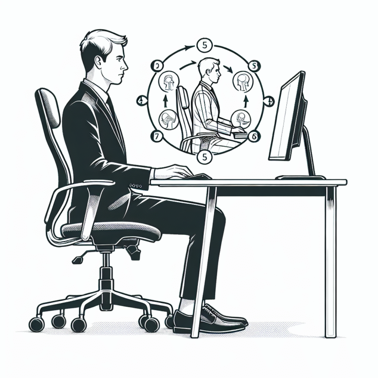 postura adequada para trabalhar sentado