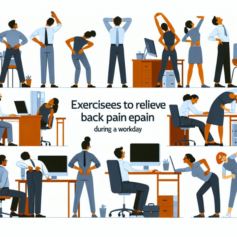 exercícios para aliviar dores nas costas durante o dia de trabalho