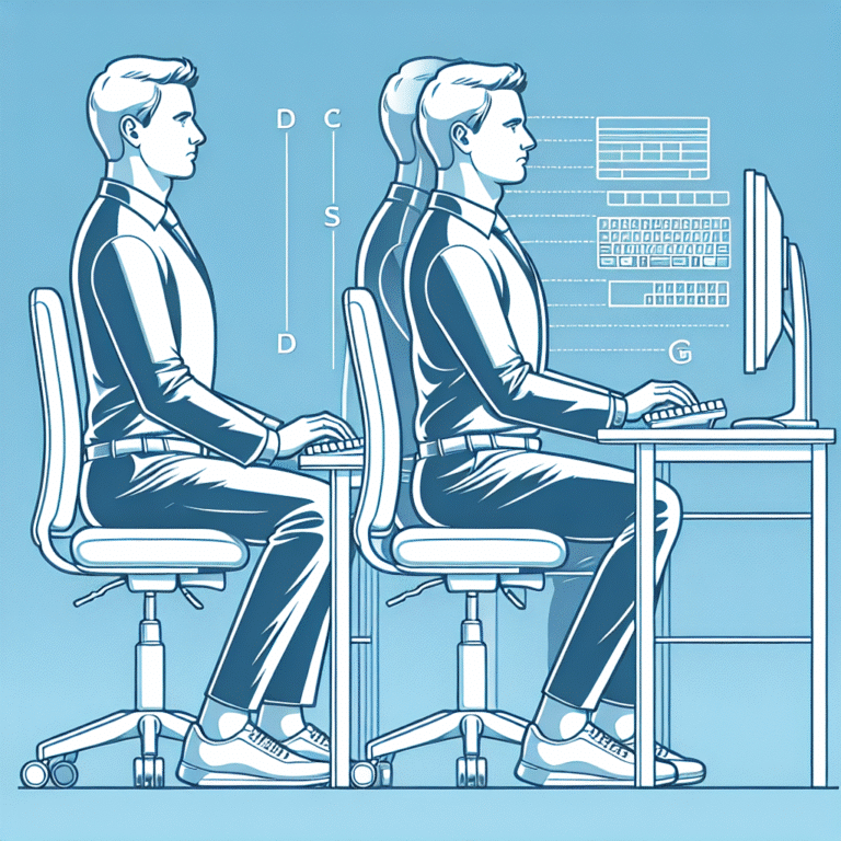 Postura ideal para digitação e uso de computador