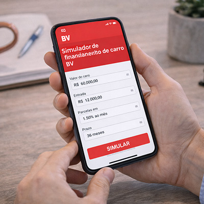 Veja como usar o simulador de financiamento de carro BV para calcular parcelas, entender juros, CET e mais detalhes.
